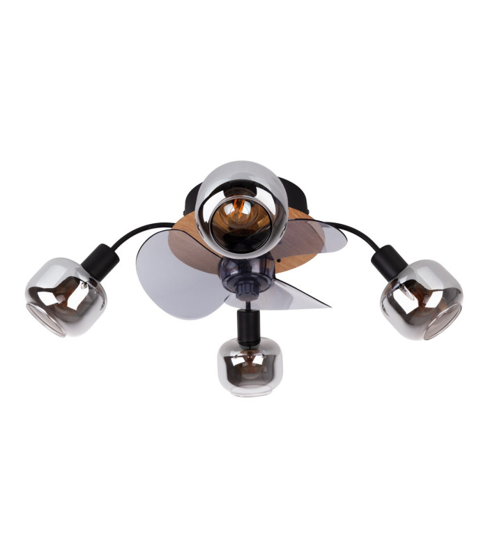 Fumoso Ceiling Spotlight Clusters Black 4xE14 Remote Control Timer Function-5