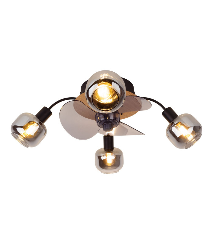 Fumoso Ceiling Spotlight Clusters Black 4xE14 Remote Control Timer Function-6
