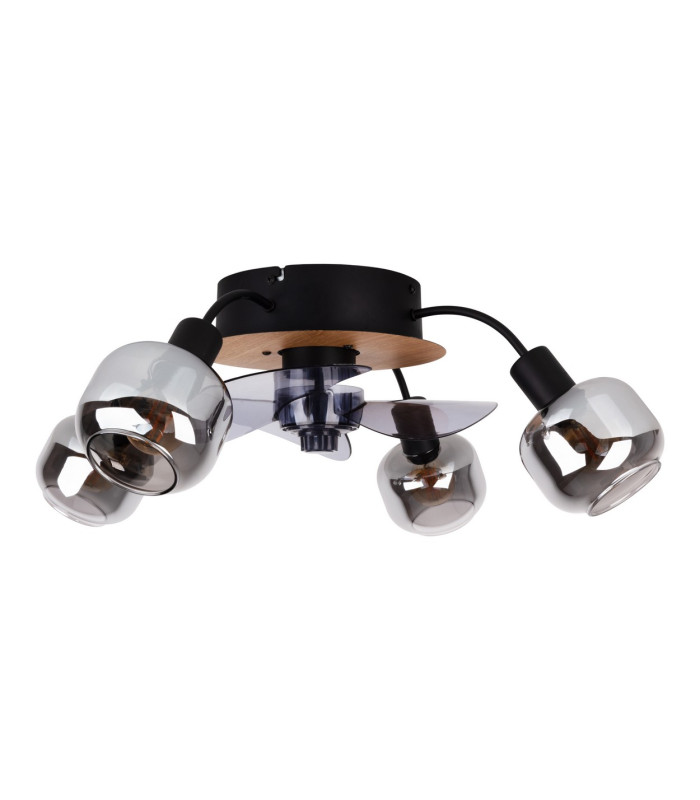 Fumoso Ceiling Spotlight Clusters Black 4xE14 Remote Control Timer Function-13