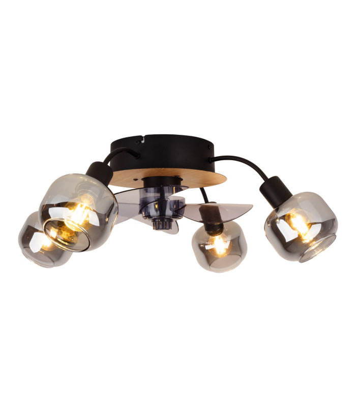 Fumoso Ceiling Spotlight Clusters Black 4xE14 Remote Control Timer Function-14
