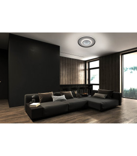 Redona Dimmable Integrated LED Semi Flush Ceiling Light Black 3000-6500K Remote Control-2