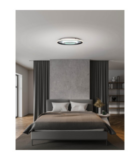 Livana Dimmable CCT Integrated LED Semi Flush Ceiling Light Black 3000-6500K Remote Control-2