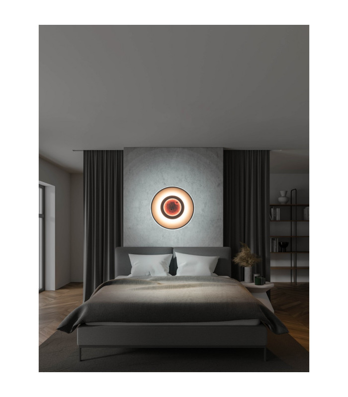 Livana Dimmable CCT Integrated LED Semi Flush Ceiling Light Black 3000-6500K Remote Control-3