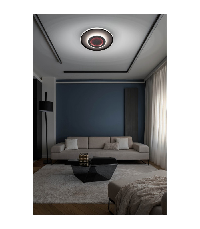 Livana Dimmable CCT Integrated LED Semi Flush Ceiling Light Black 3000-6500K Remote Control-4