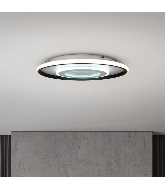 Livana Dimmable CCT Integrated LED Semi Flush Ceiling Light Black 3000-6500K Remote Control-5