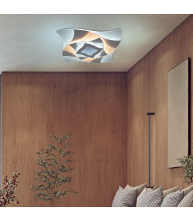 Liora Dimmable Integrated LED Semi Flush Ceiling Light White 3000-6500K Remote Control-2