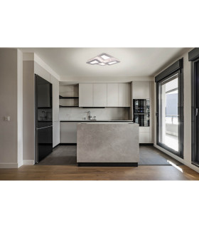 Simen Dimmable Integrated LED Semi Flush Ceiling Light White 3000-6500K Remote Control-2