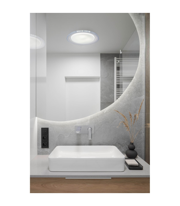 Claire Dimmable Integrated LED Semi Flush Ceiling Light White 3000-5000K Remote Control-3