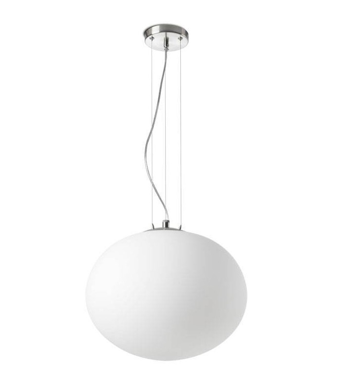 1 Light Globe Ceiling Pendant Satin Nickel, E27 - 1