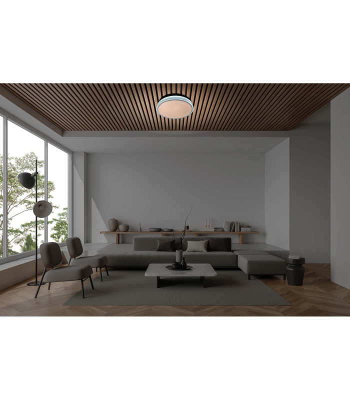 Lola Dimmable Integrated LED Semi Flush Ceiling Light White 3000-6500K Remote Control-2