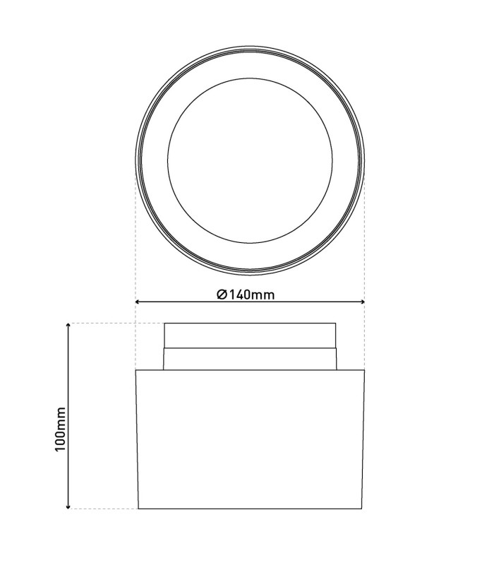 Trimes Dimmable LED 14cm Surface Mounted Downlight Black 3000-5700K-4