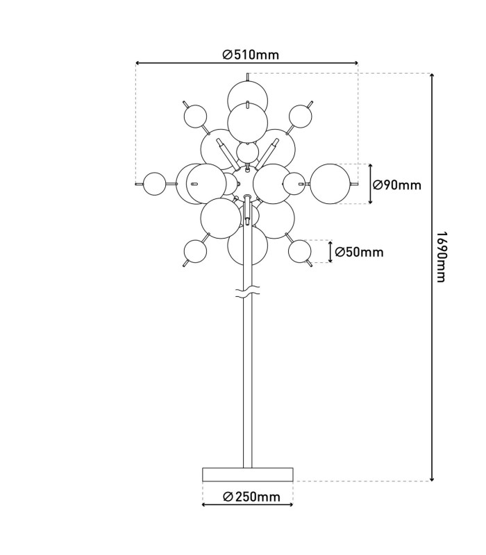 Explosion Floor Lamp Chrome 6xG9-4