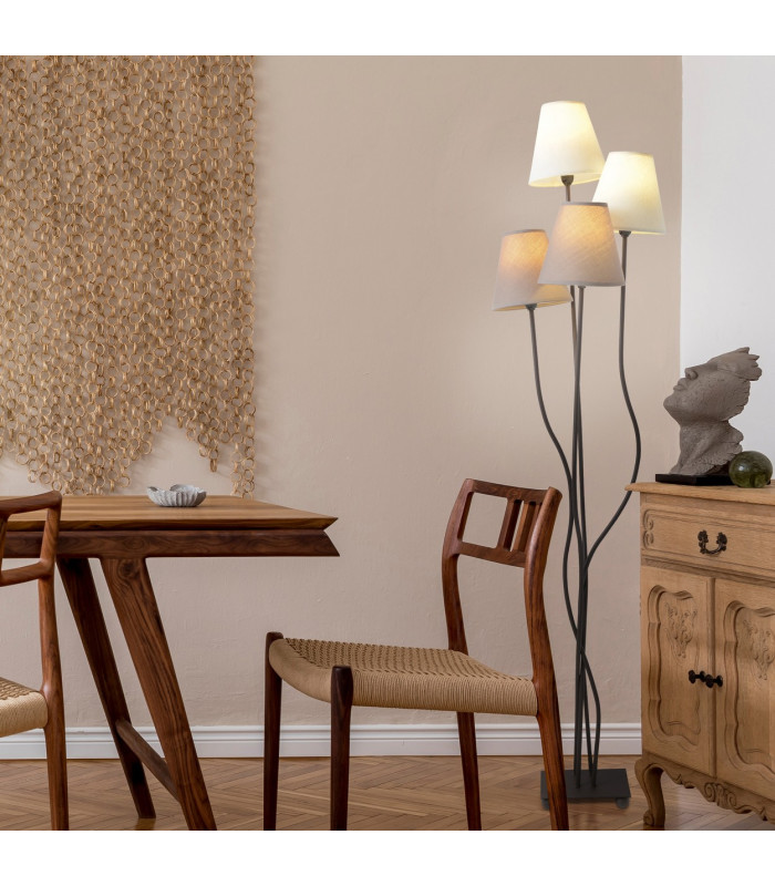 Boho Multi Arm Floor Lamp Brown 4xE14-4