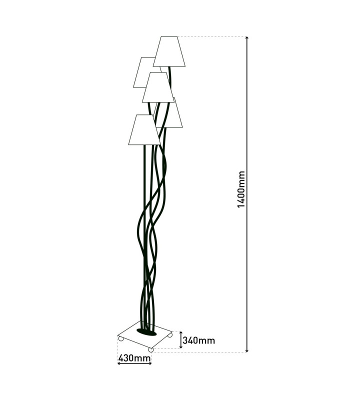 Boho Multi Arm Floor Lamp Brown 4xE14-5