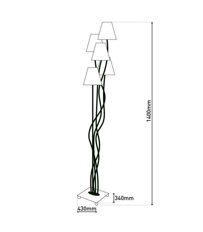 Boho Multi Arm Floor Lamp Multicolour 4xE14-4