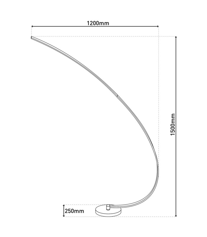 Loop Line LED Arc Floor Lamp Chrome 3000K-3