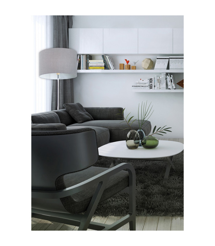 New York Floor Lamp with Shade Grey 1xE27-2