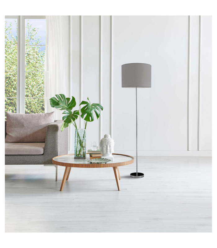 New York Floor Lamp with Shade Grey 1xE27-3