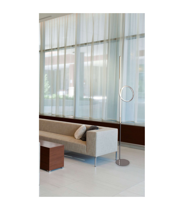 Loop LED Integrated Floor Lamp Chrome 3000-3200K-2