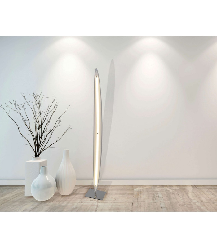 Surf Dimmable LED Integrated Floor Lamp Chrome 3000K-2