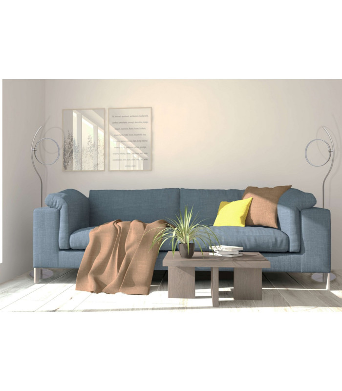Loop Line Dimmable LED Integrated Floor Lamp Steel-Blank 3000K Touch sensor-2