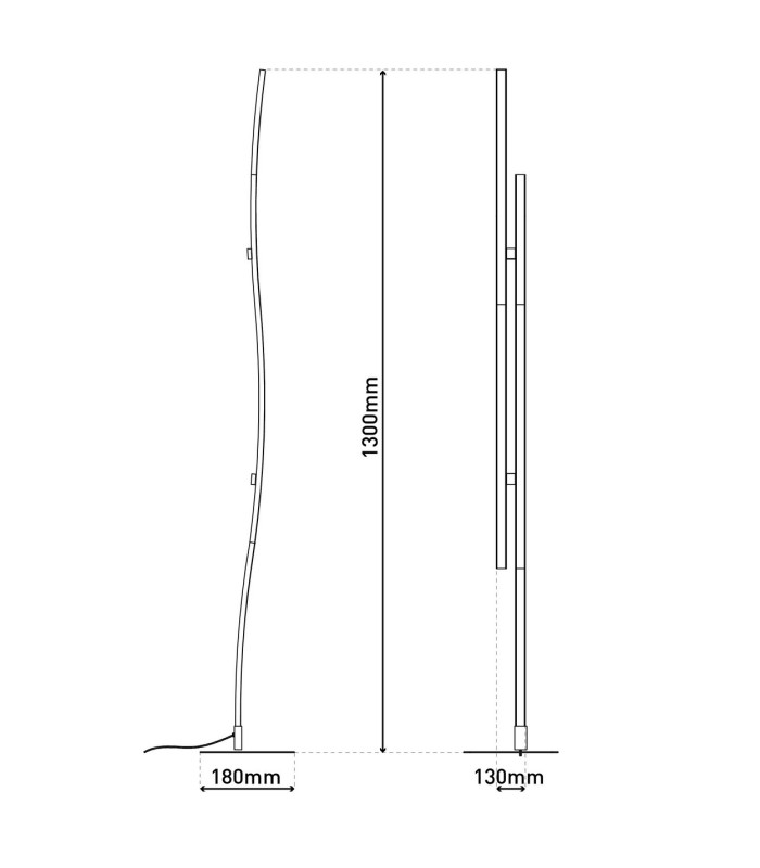 Onda LED Integrated Floor Lamp Black 3000K-6