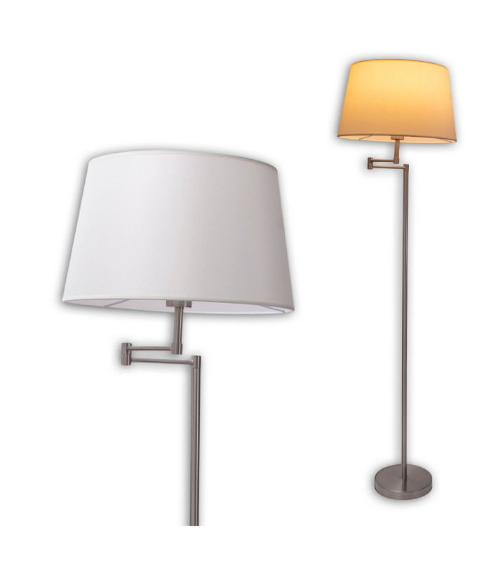 Bologna Floor Lamp with Tapered Shade Beige 1xE27-5
