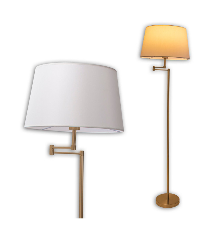 Bologna Floor Lamp with Tapered Shade Brass Mat 1xE27-5