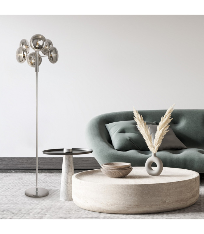 Orion Multi Arm Floor Lamp Chrome 6xG9-3