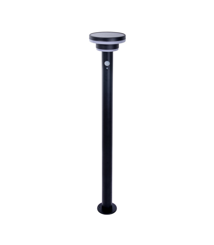 Nora LED 86cm Solar Outdoor Bollard Black PIR + Dusk to Dawn Sensor 3000K IP44-1