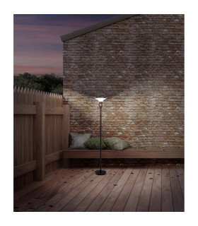 Nora Dimmable LED 139cm Solar Outdoor Bollard Black PIR + Dusk to Dawn Sensor 3000K IP44-2