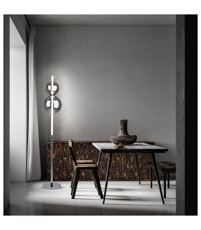 Nova Dimmable LED Integrated Floor Lamp Chrome 3000K-2