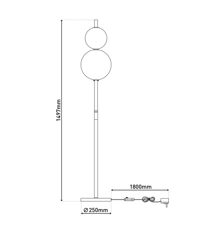 Nova Dimmable LED Integrated Floor Lamp Chrome 3000K-3