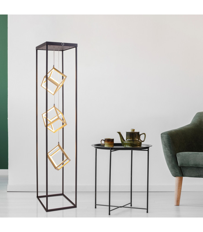 Tripolis Dimmable LED Multi Arm Floor Lamp Black 2800K-2