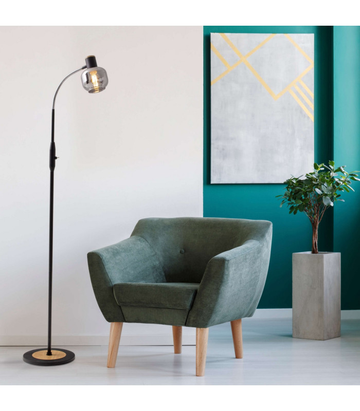 Fumoso Task Floor Lamp Black 1xE14-2