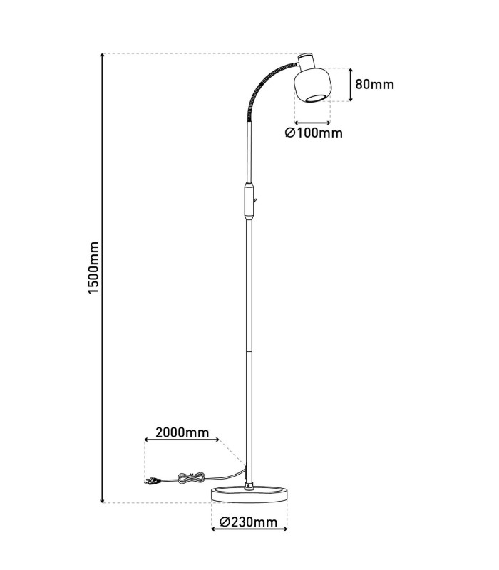 Fumoso Task Floor Lamp Black 1xE14-6