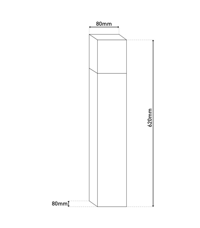 Leah LED Outdoor Bollard Steel-Blank 3000K IP44-4