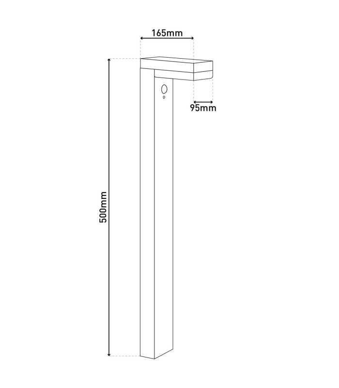 Filius LED Solar Outdoor Bollard Anthracite PIR + Dusk to Dawn Sensor 3000K IP44-3