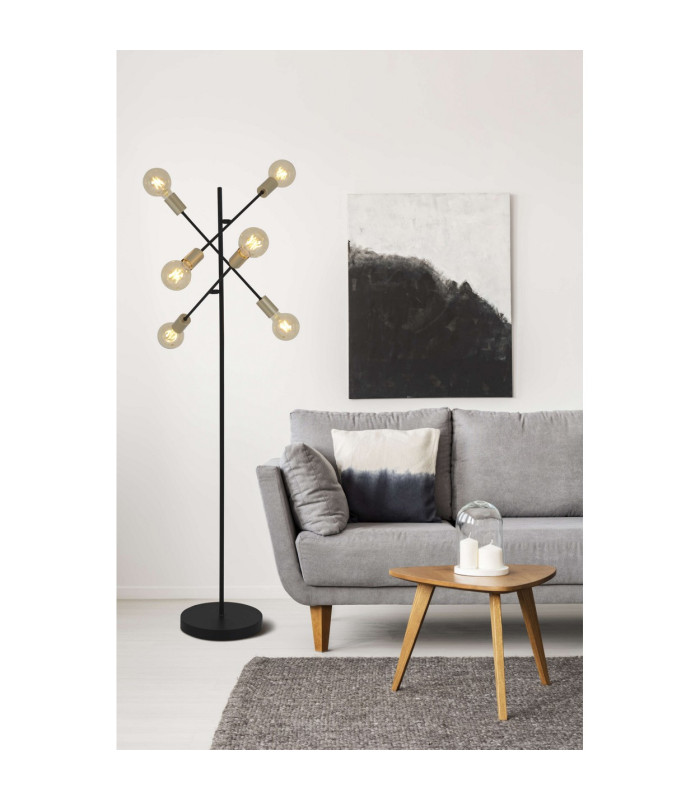 Modo Multi Arm Floor Lamp Black 6xE27-2