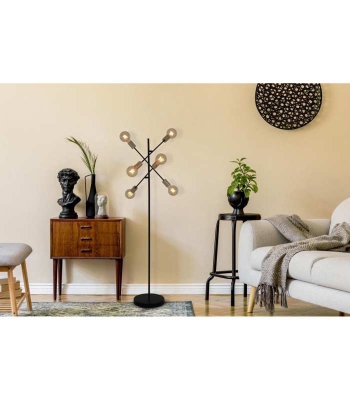 Modo Multi Arm Floor Lamp Black 6xE27-3