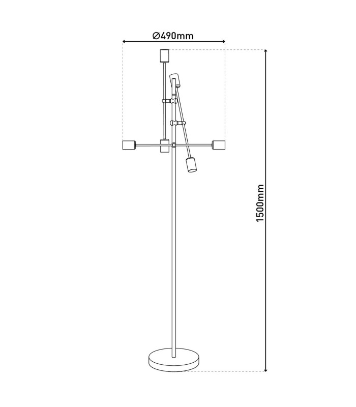 Modo Multi Arm Floor Lamp Black 6xE27-4