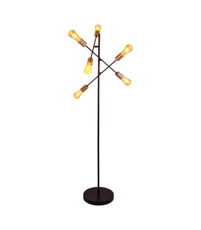 Modo Multi Arm Floor Lamp Black 6xE27-16
