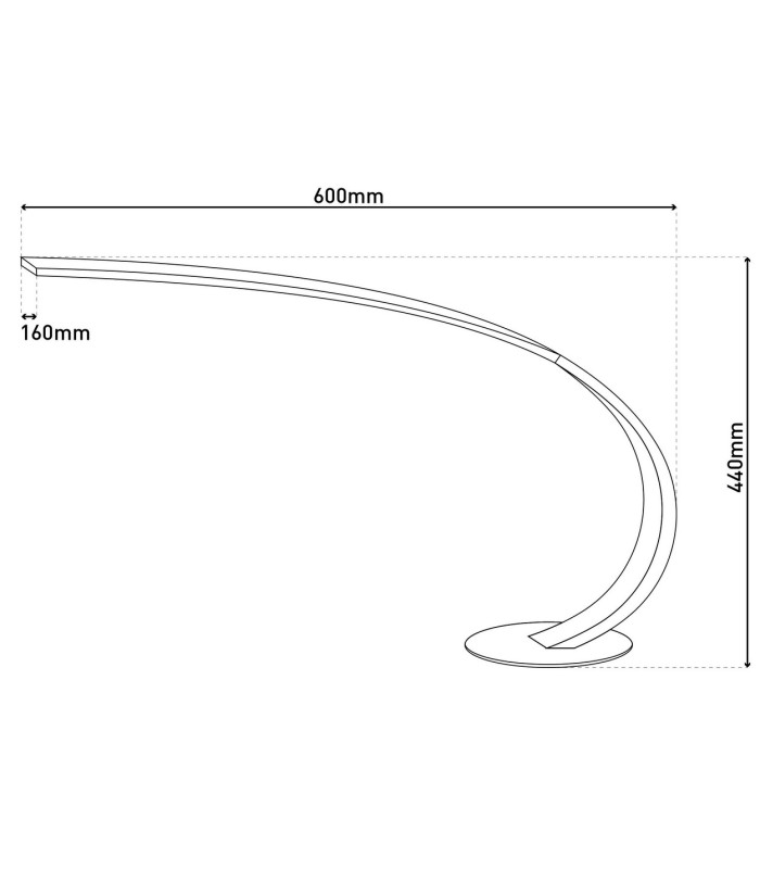 Loop Line Arc Integrated LED Table Lamp Chrome 3000K-3
