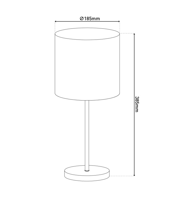 New York Table Lamp with Round Shade White 1xE27-3
