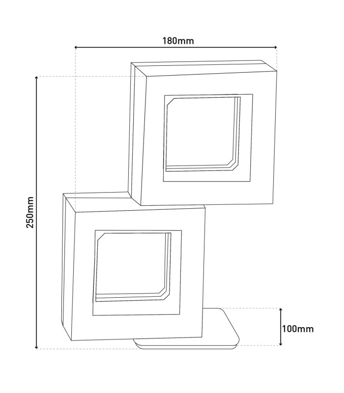 Moggi Twin Square Integrated LED Table Lamp White 3000K-3