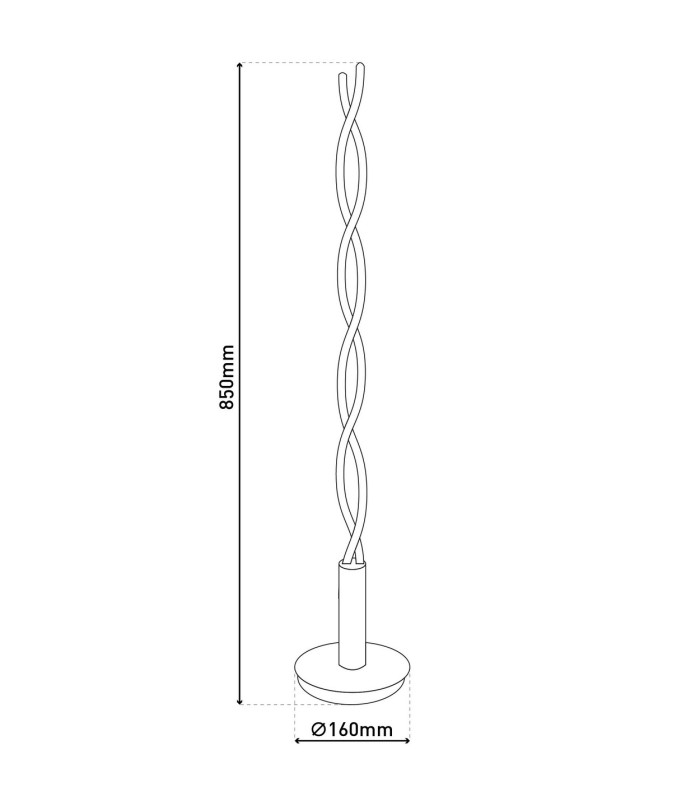 Twist Dimmable Integrated LED Table Lamp Chrome 3000K Touch sensor-3