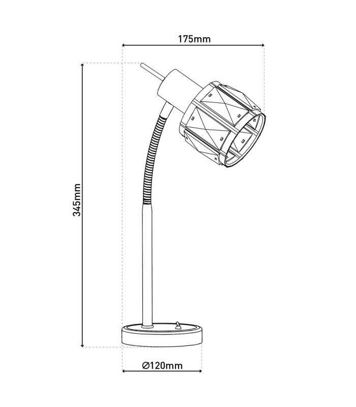 Josefa Glass Table Lamp Gold 1xE14 3000K-3