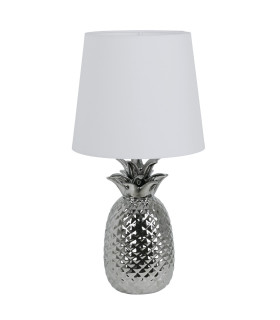 Ananas Table Lamp with Round Tapered Shade Chrome-1