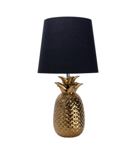 Ananas Table Lamp with Round Tapered Shade Gold-1
