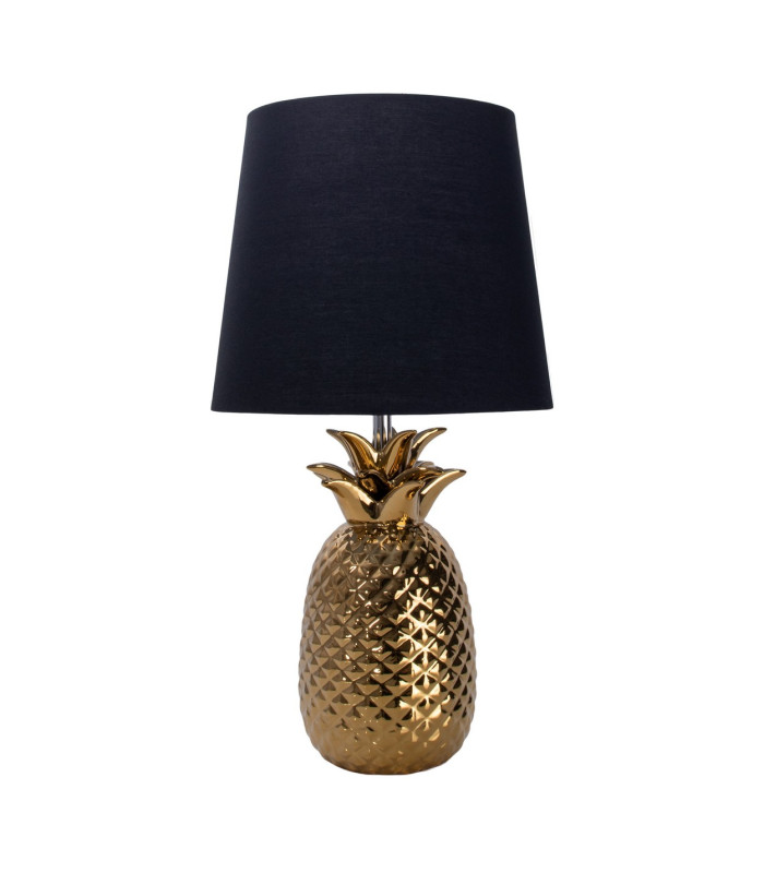 Ananas Table Lamp with Round Tapered Shade Gold-1